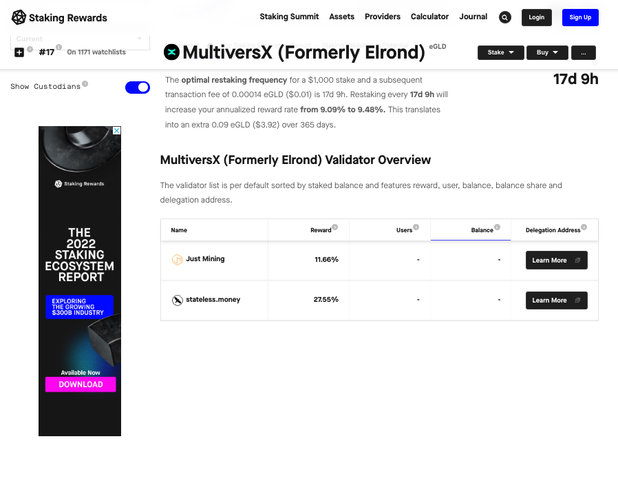 This tutorial will show you how to stake MultiversX (EGLD) tokens on the MultiversX network. 