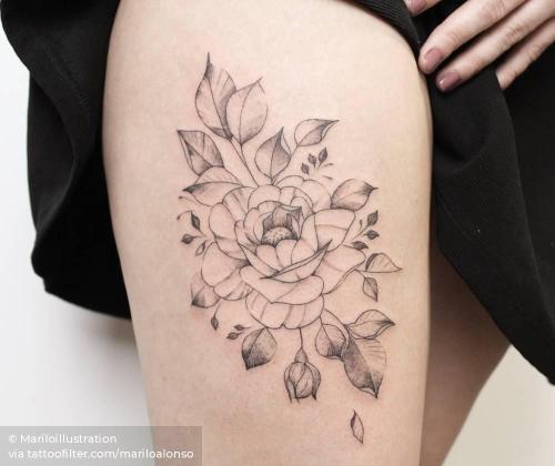 ลายสักเส้นสวยขา