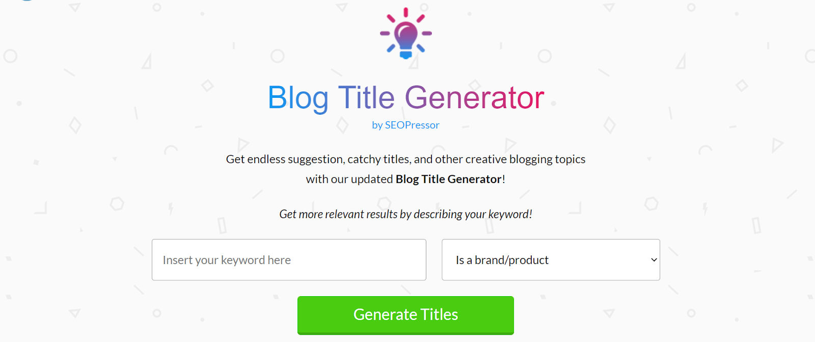 Blog Title Generator - a great title generator for blogs