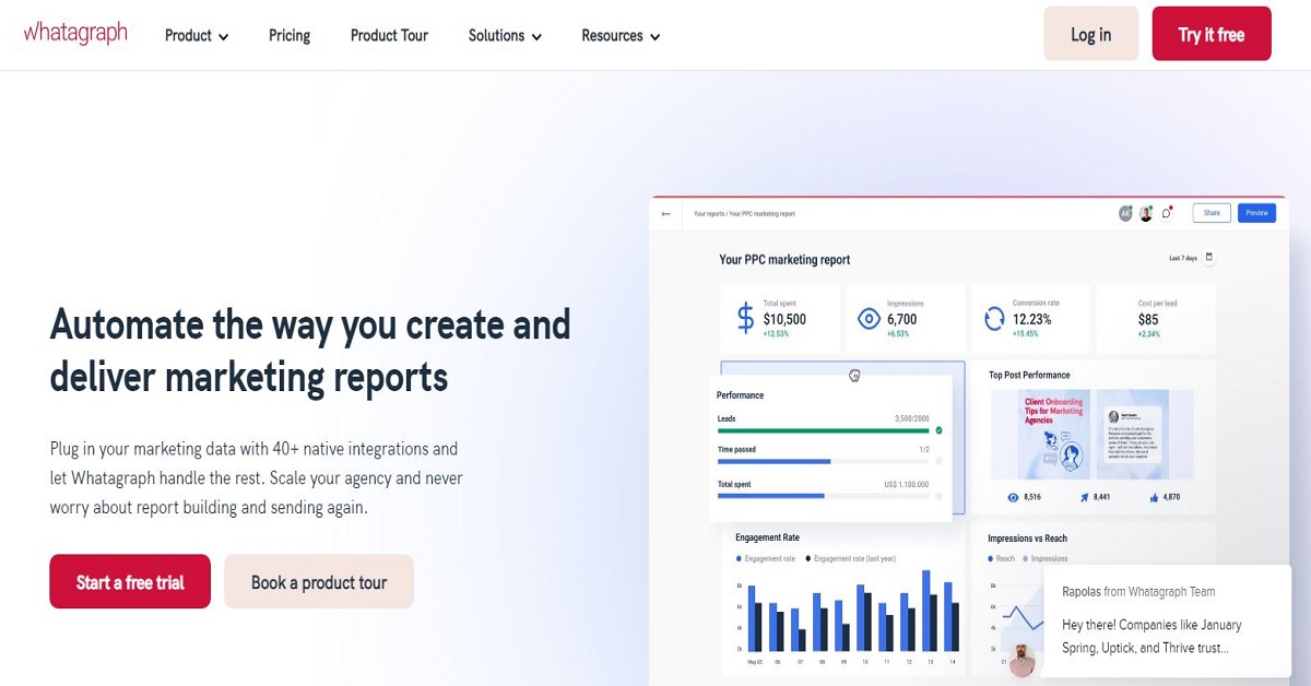 Whatagraph Marketing Analytics and Automation Tool