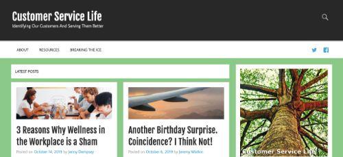 A screenshot of Customer Service Life Blog