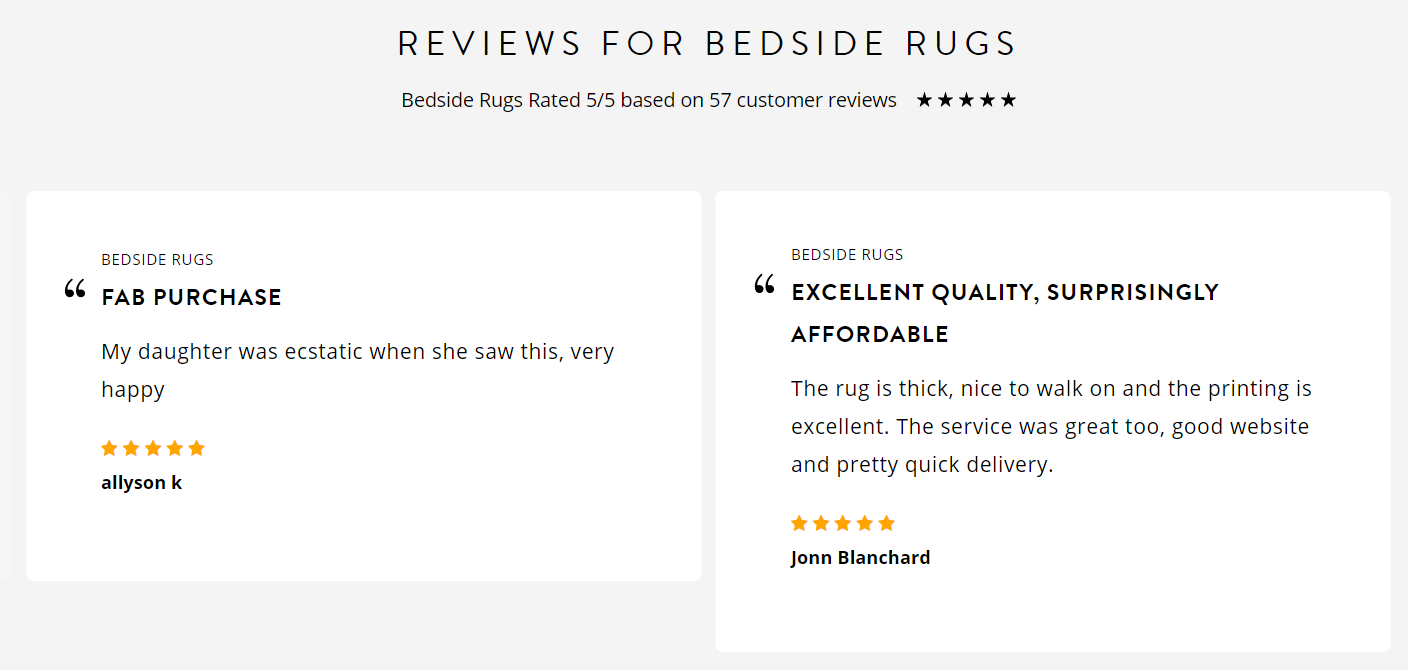 Review of bedside rugs from Bags Of Love