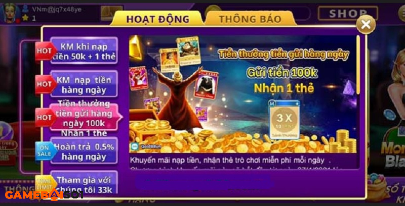 khuyến mãi tại gold88 one