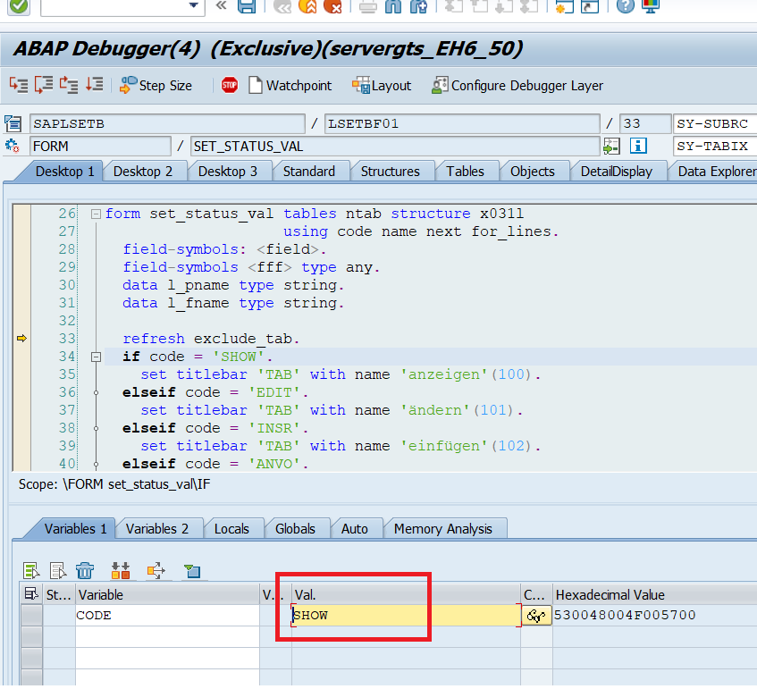 Edit SAP Table in Debug Mode Using SE16
