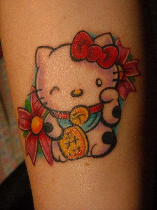 ลายสักคิตตี้สี1