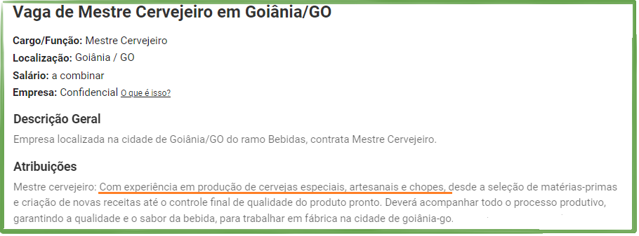 cargos operacionais em cervejarias de mestre cervejeiro