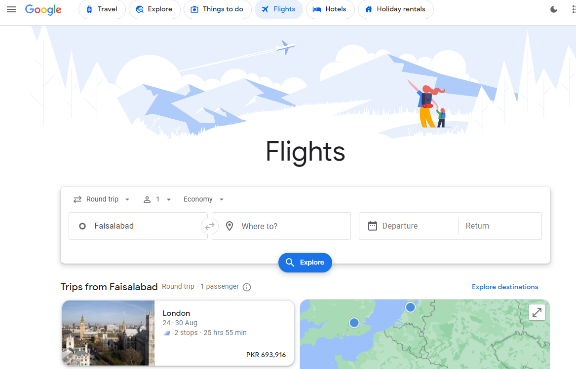 Access Google Flights 