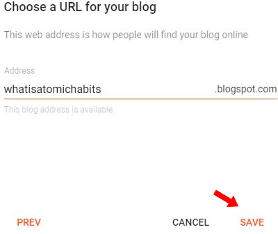 Choose a url for you blog