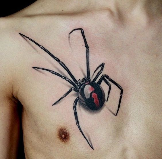 Another version of the spider tat on his chest