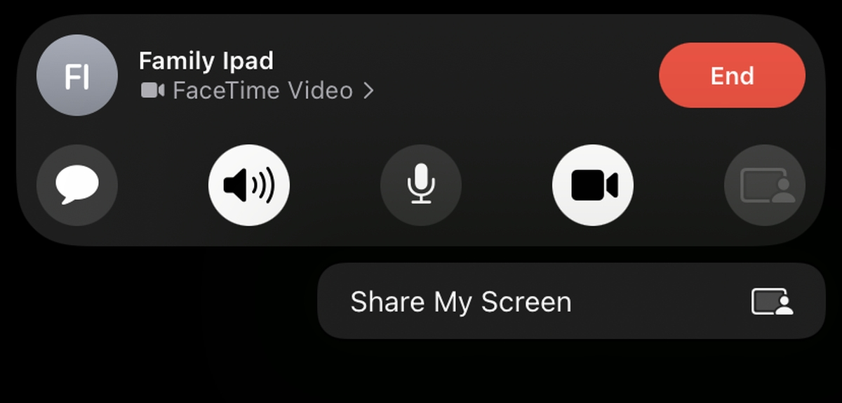 Screen Sharing on Facetime