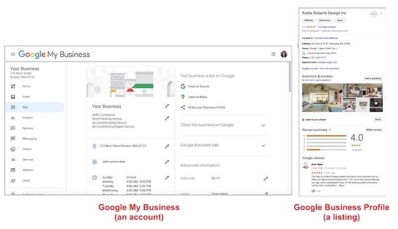 Google My Business Profile sample
