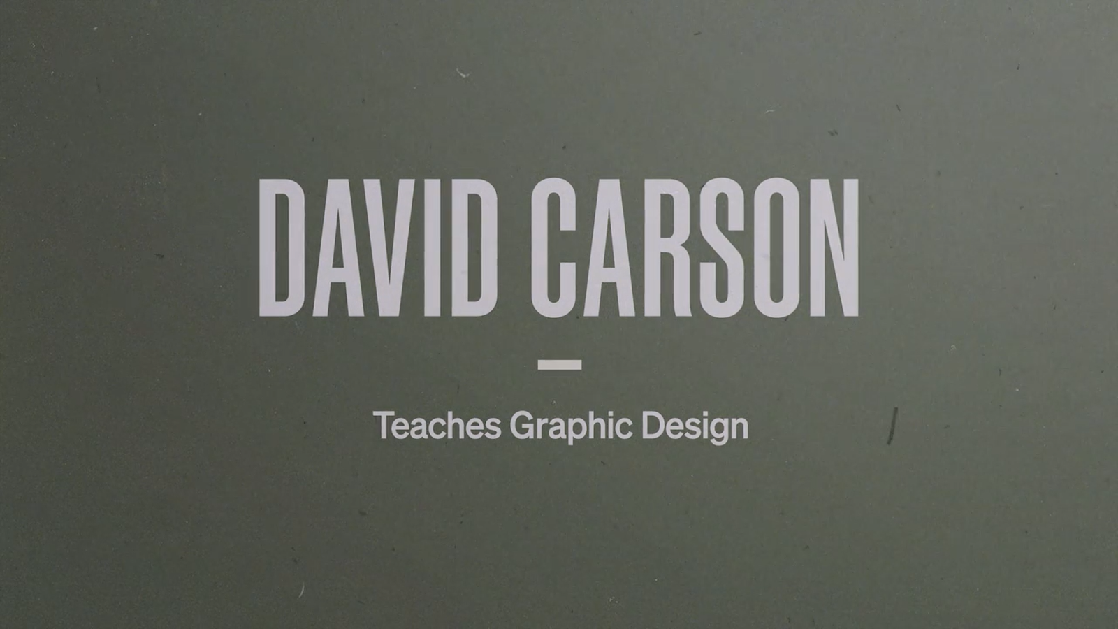 Heading of David Carson's masterclass