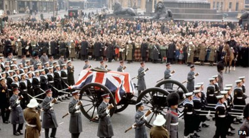 Winston Churchill`s state funeral in 1965