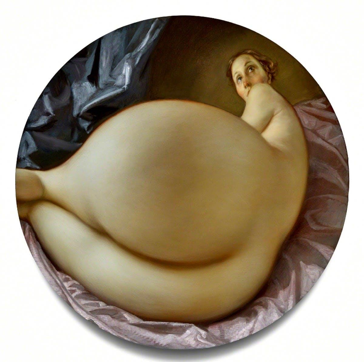 currin nude convex mirror painting