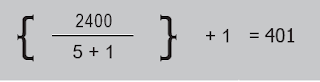 Image of the example just given set out in the formula.