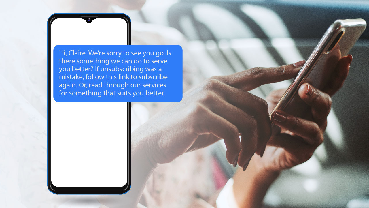 customer support sms template