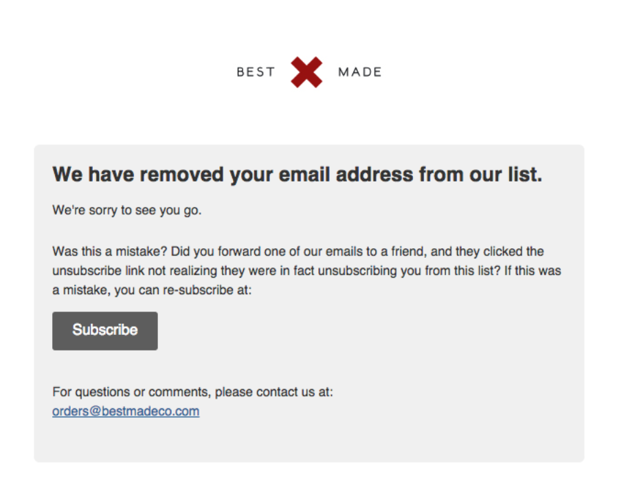 Email marketing unsubscribes