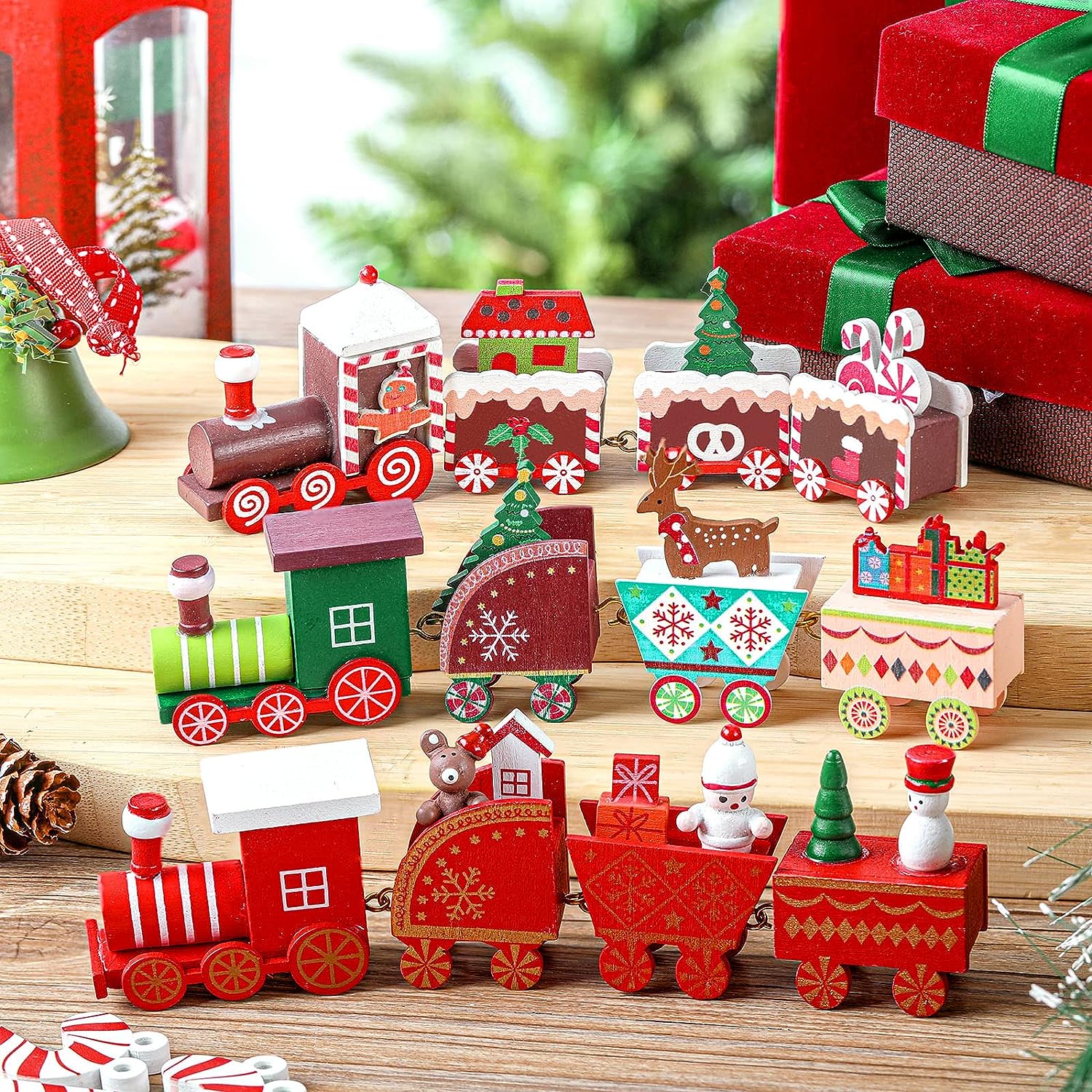 Wooden Christmas Train Set