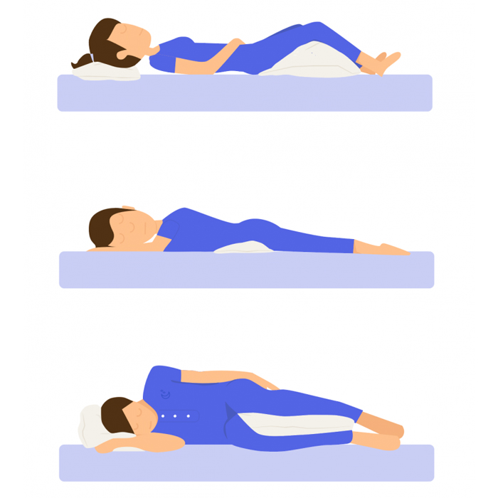 Use a pillow cushion to maintain spine alignment and make sleeping on an air bed good for your back