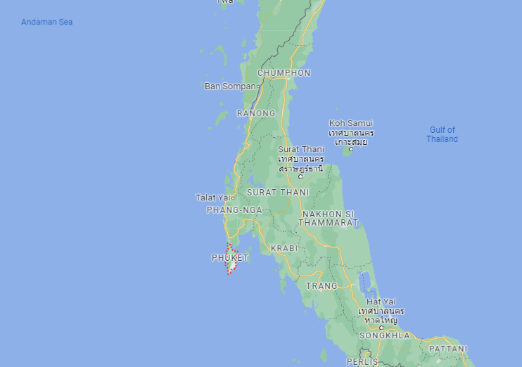 Location of Phuket in Thailand