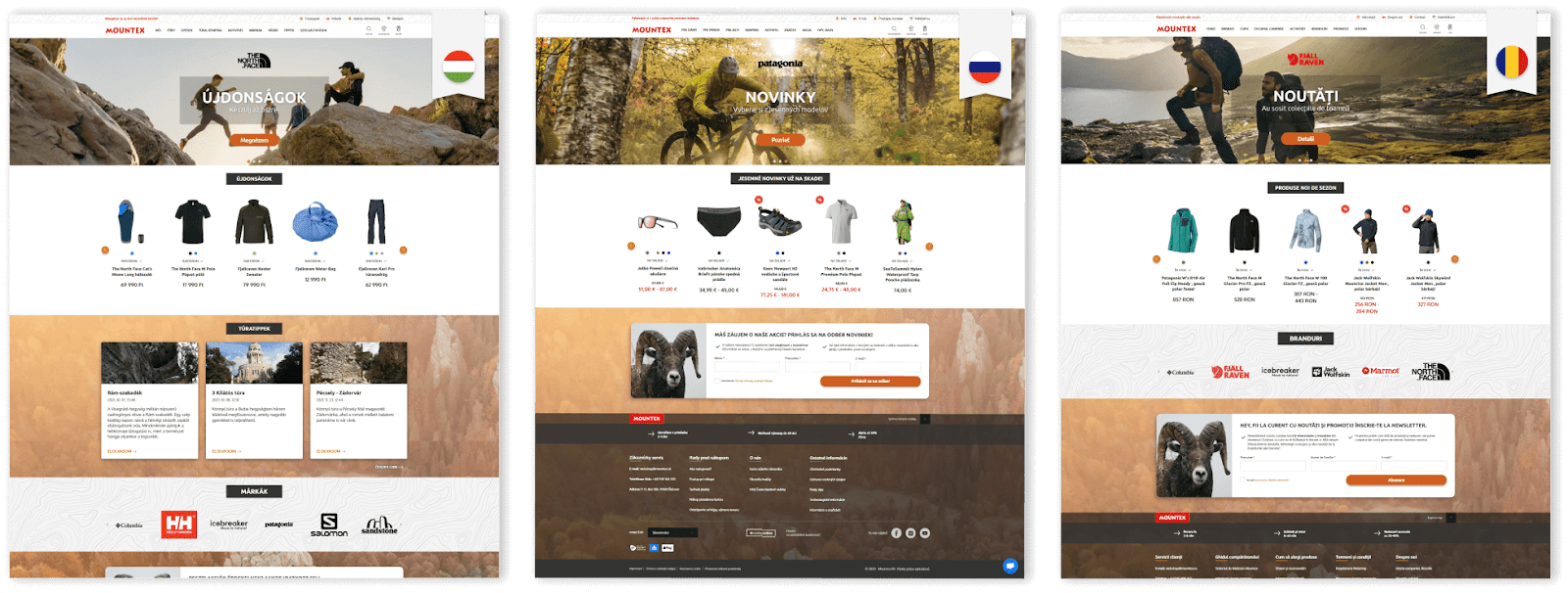 Mountex magyar, szlovák és román webshop