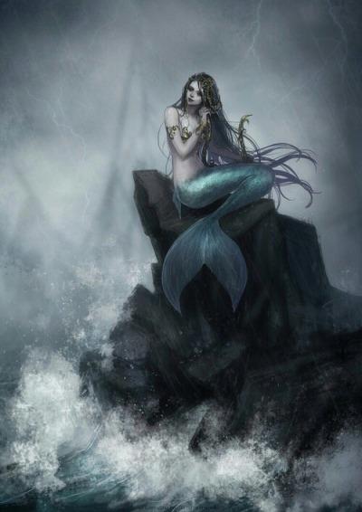 Image result for MERMAID ON ROCK