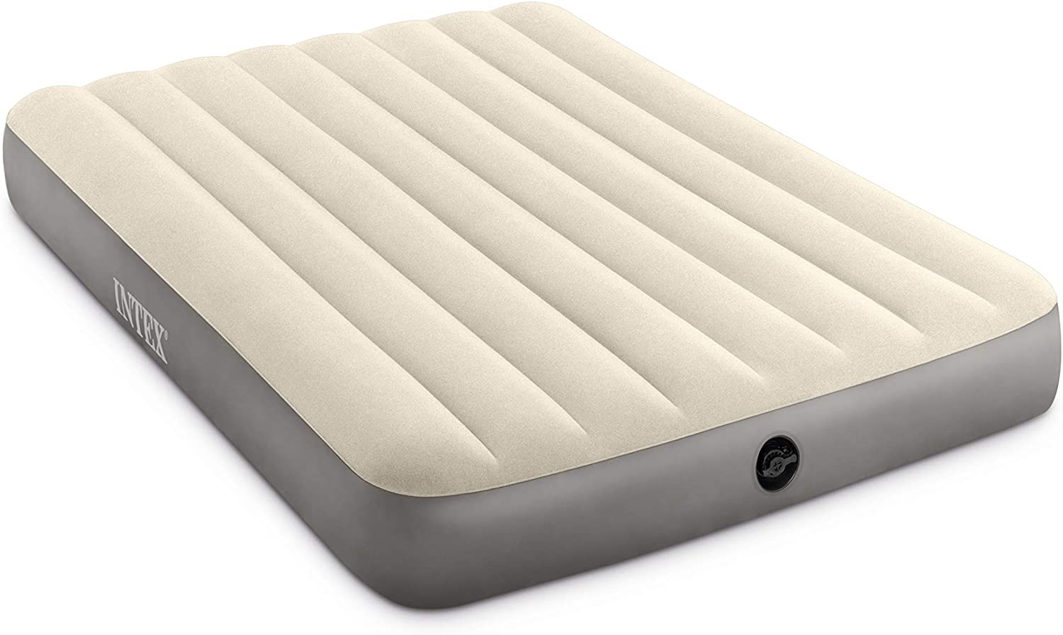 Air bed costs are lower when they don’t have special features, like this full size air bed that doesn’t have a built-in pump.