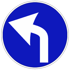 Preavviso direzione obbligatoria a sinistra
