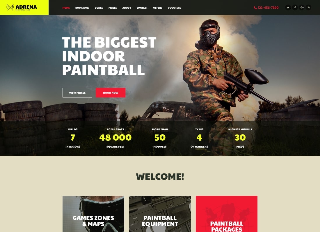 Adrena |  Tema de WordPress para Airsoft Club y Paintball