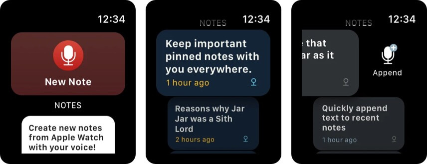 Apple Watch notes App - Bear