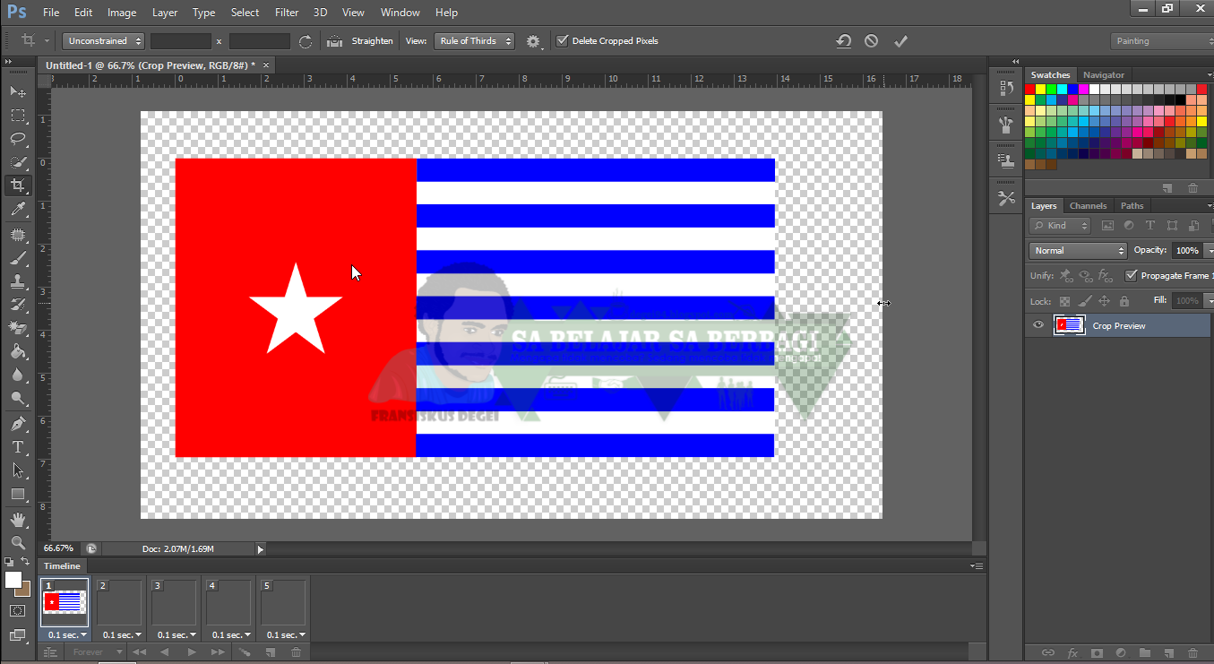 CARA MEMBUAT ANIMASI BENDERA BERKIBAR DENGAN ADOBE PHOTOSHOP CS6