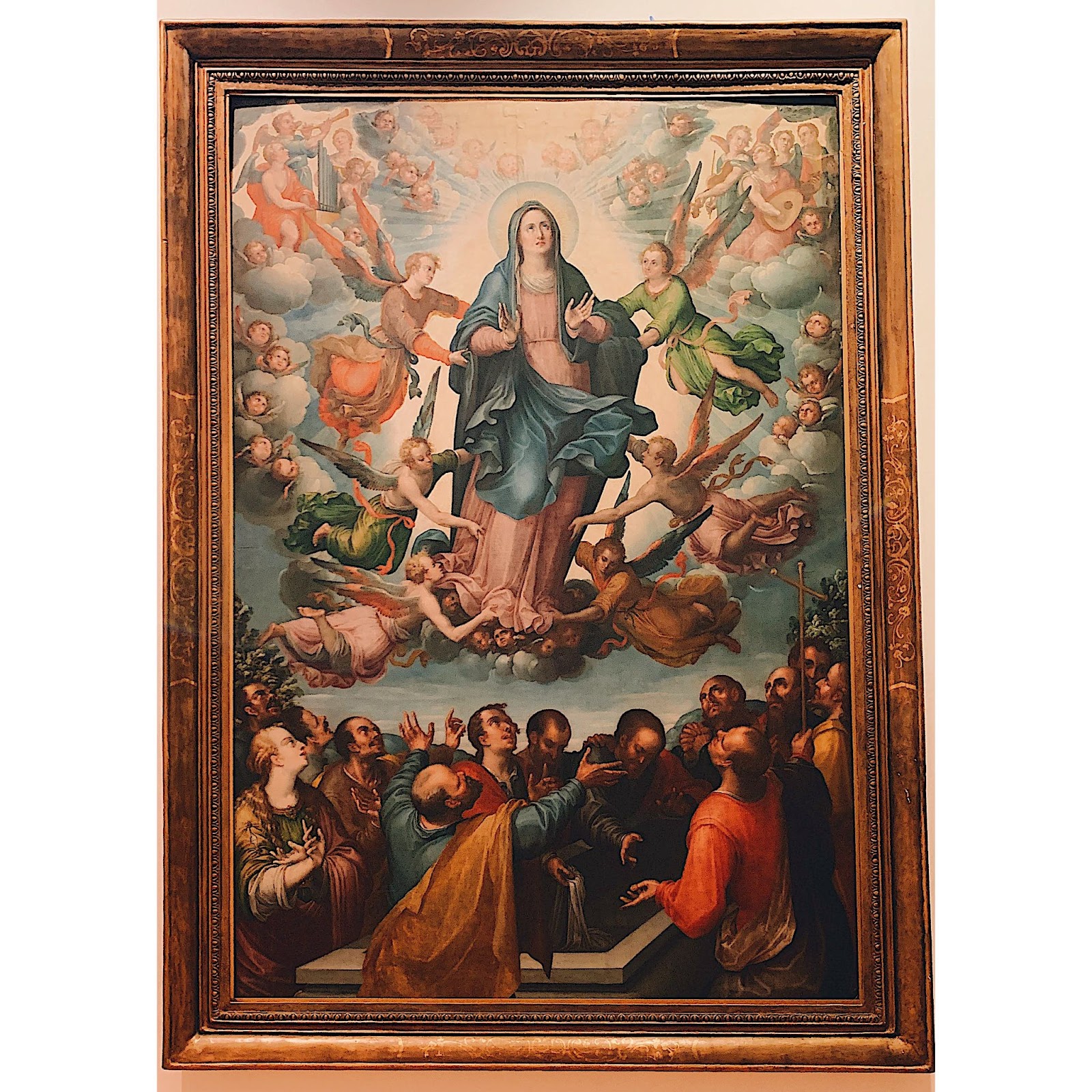 A painting called Assumption of the Virgin by Titan. It is located inside Mexico City's National Art Museum