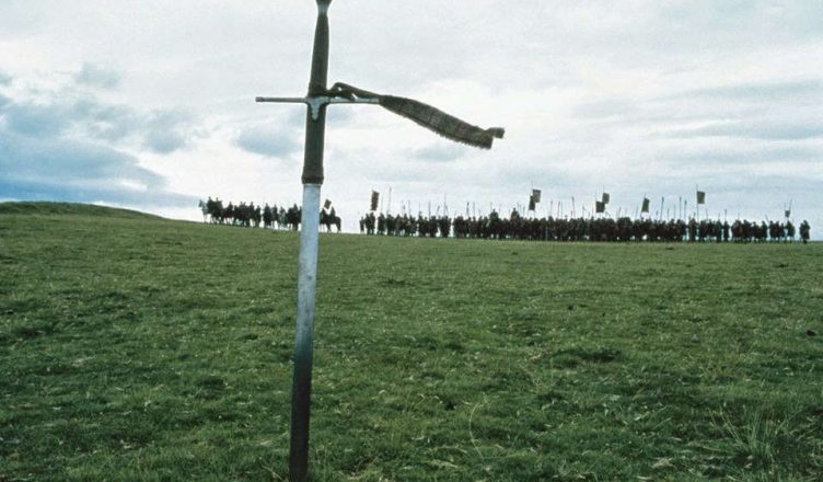 The Braveheart Sword thrown in the ground. 