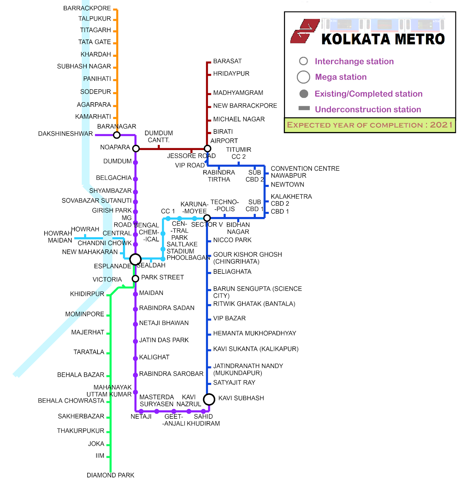 kolkata metro route map