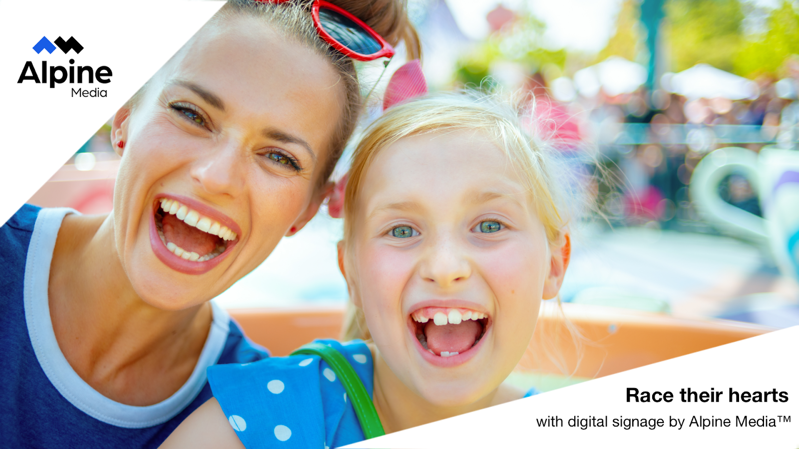 Outdoor Digital Signage Displays race your guests' hearts - Fun with mom