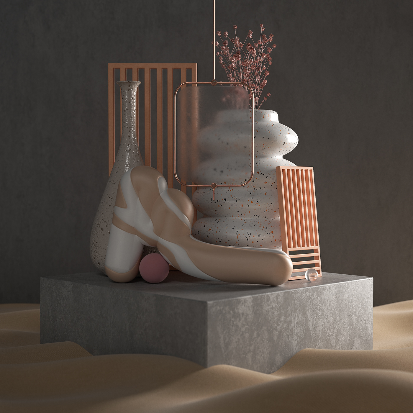 3D 4d architecture CGI geometric ILLUSTRATION  octane Render shapes texture