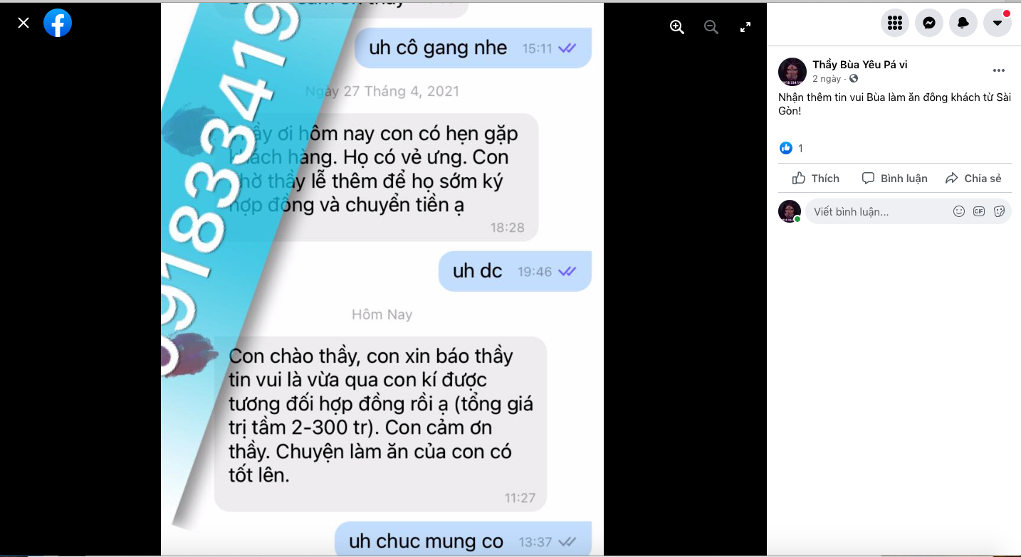 Thực hư việc làm bùa yêu