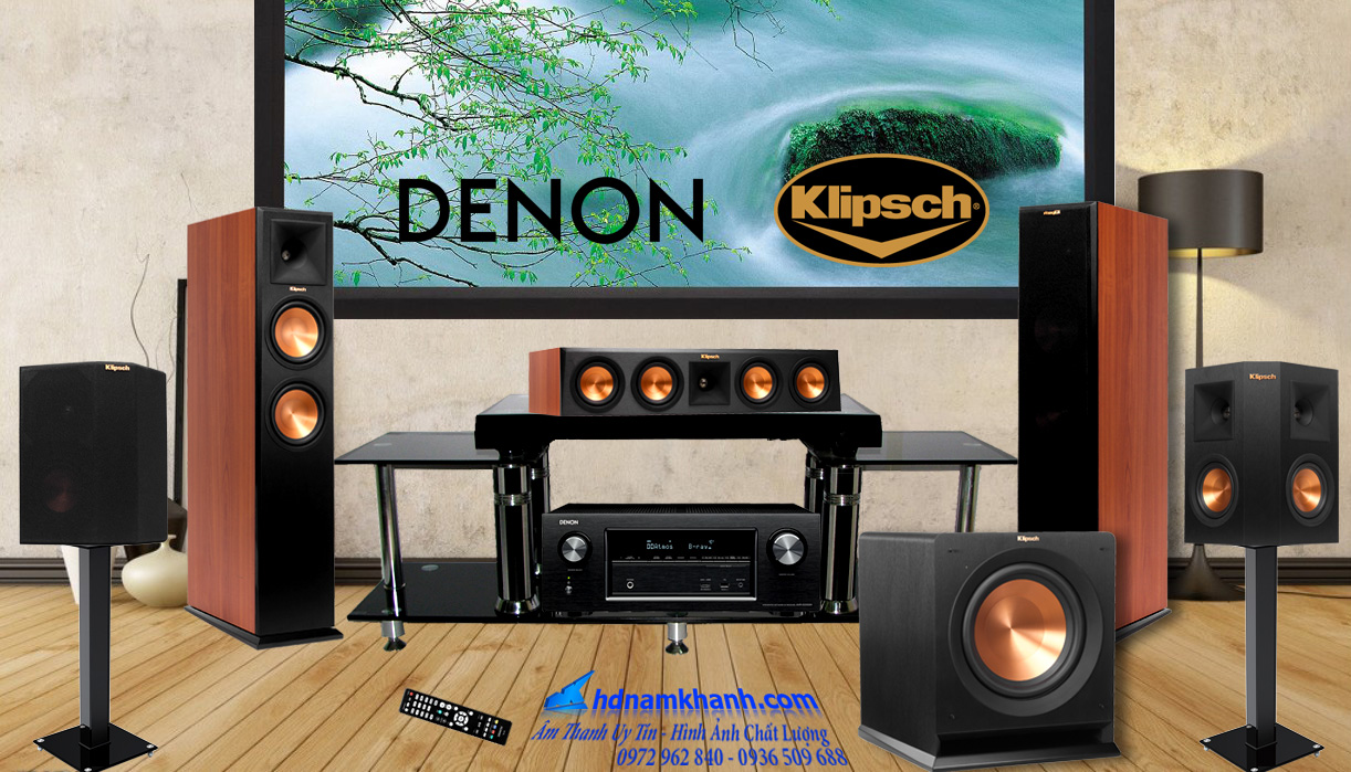 Khuyến mại 23 Dàn âm thanh 5.1 Amply Denon AVR-X3500H Loa Klipsch RP 280F, giá tốt nhất HN
