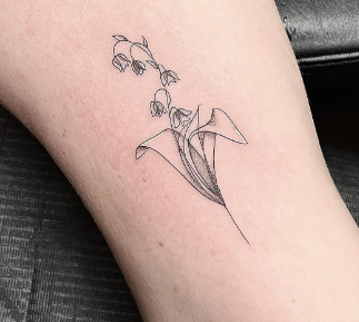 Fine Line Lily Of The Valley Tattoo