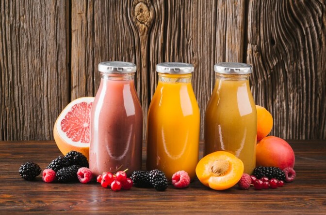 Three fruit juice flavors