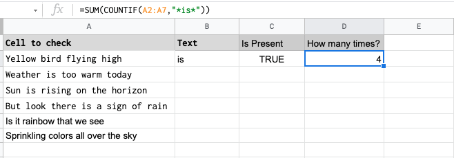 Google sheets if cell contains then sum