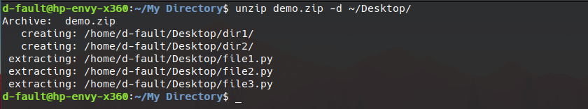 unzip command