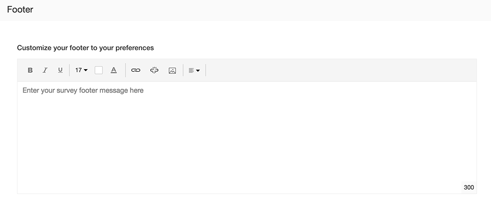 Pie de página personalizado en Zoho Survey