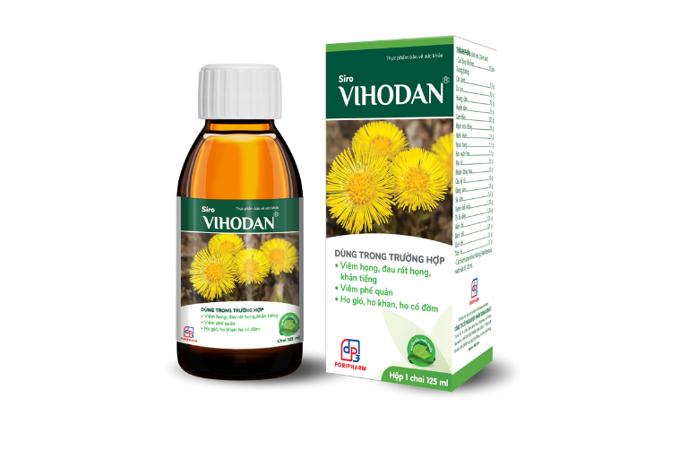 Siro Vihodan dùng cho người bị, viêm họng, viêm phế quản, đau rát họng