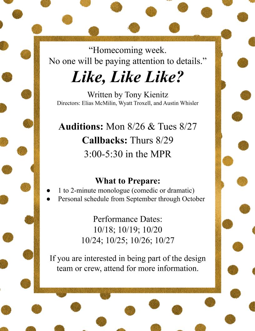 poster for the play like, like like announcing auditions