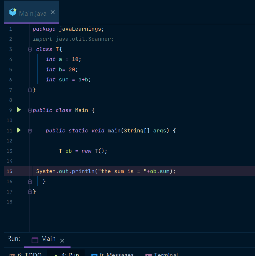 Here we can see the abovementioned program is stored in a package