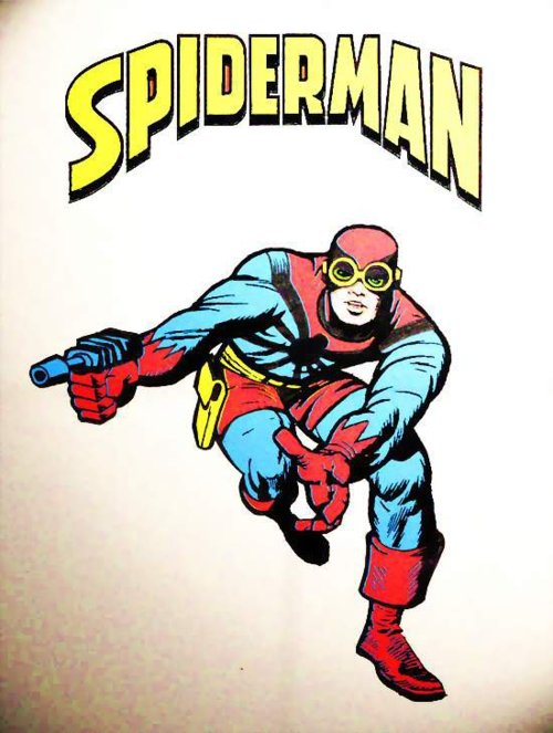 An artist's interpretation of Jack Kirby's Spider-Man design
