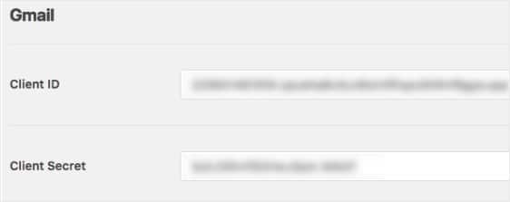 copie su identificación de cliente y el secreto del cliente en la configuración de WP Mail SMTP
