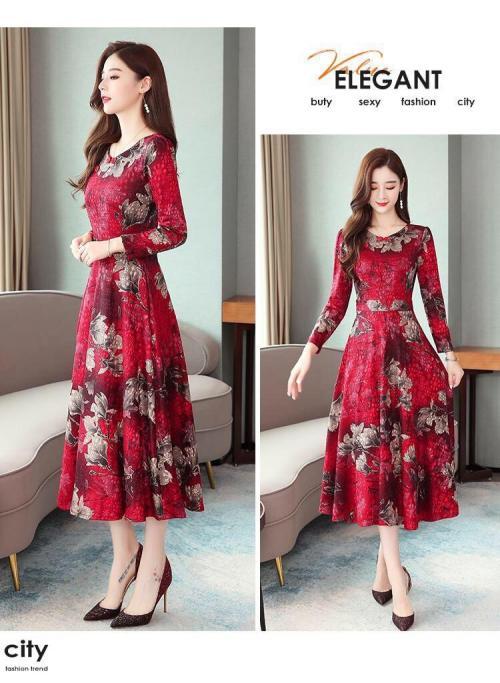 Đầm thun gấm nhũ cao cấp HN560