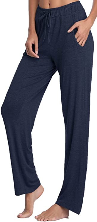 Women's Yoga Pants Long Modal Comfy Drawstring Trousers Loose Straight-Leg for Yoga Running Sporting with Pockets